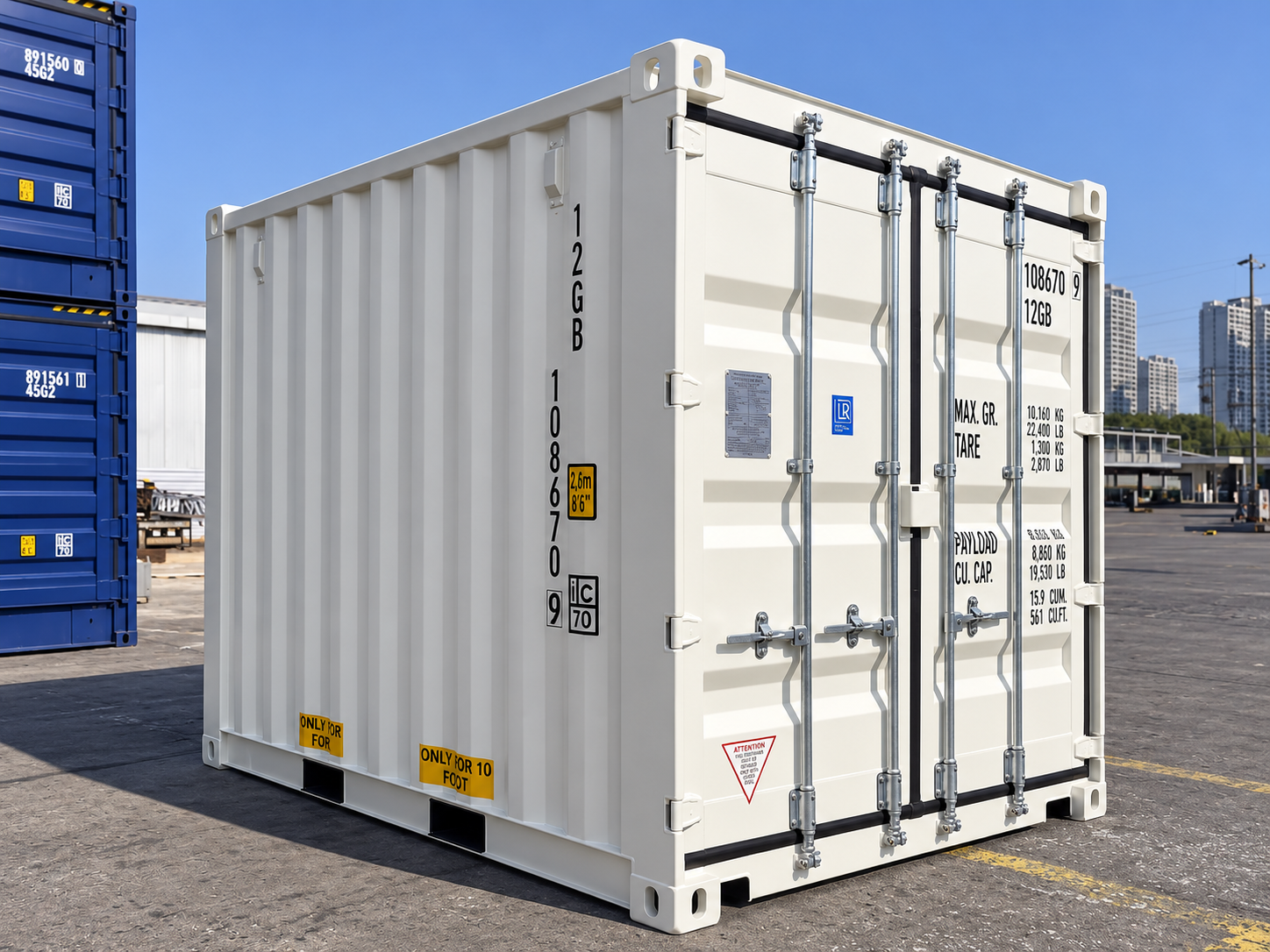 conteneur de stockage 10 pieds dry blanc 01 trois quarts conteneur de stockage 10 pieds dry blanc 01 trois quarts