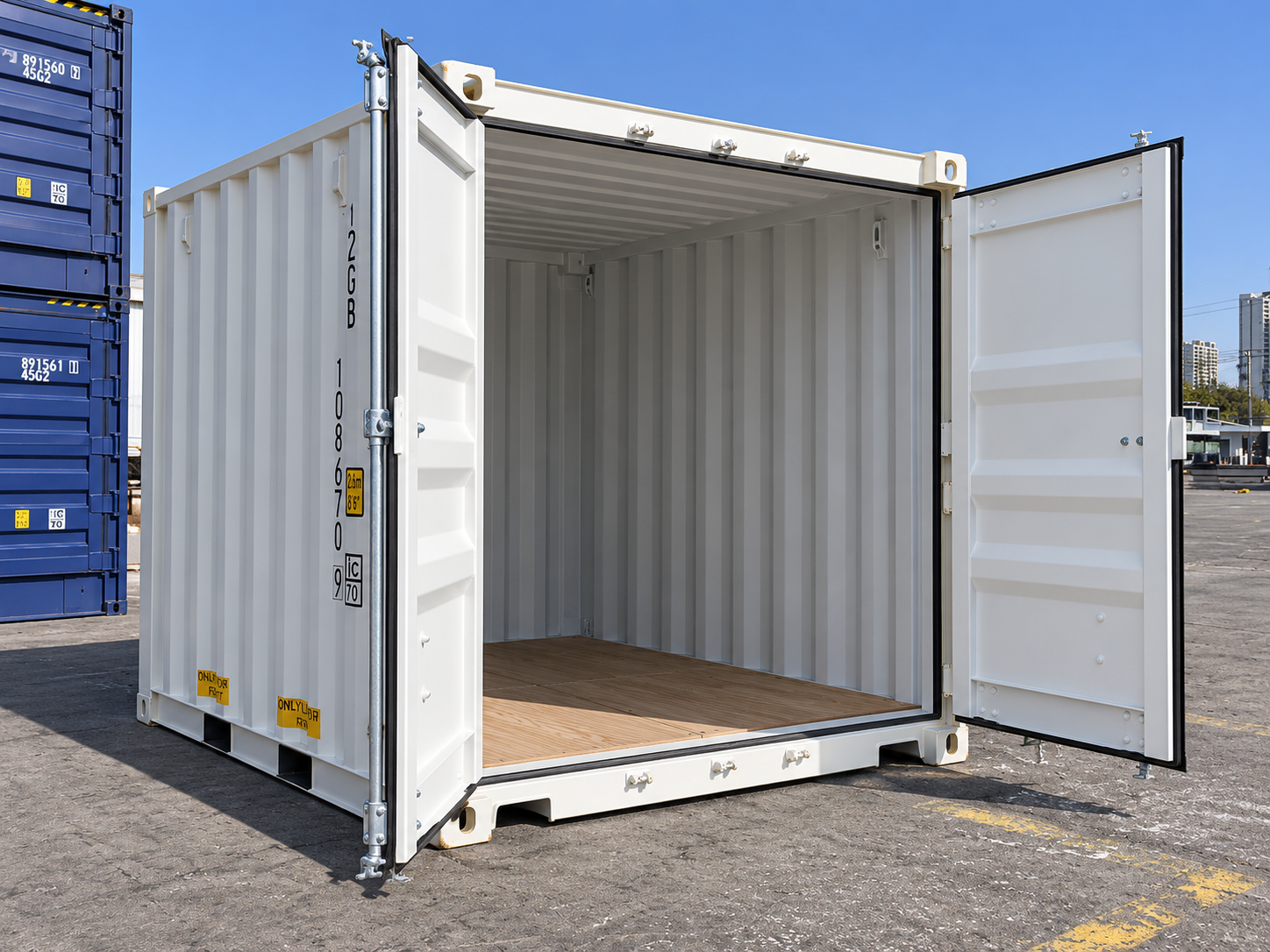conteneur de stockage 10 pieds dry blanc 03 portes ouvertes conteneur de stockage 10 pieds dry blanc 03 portes ouvertes