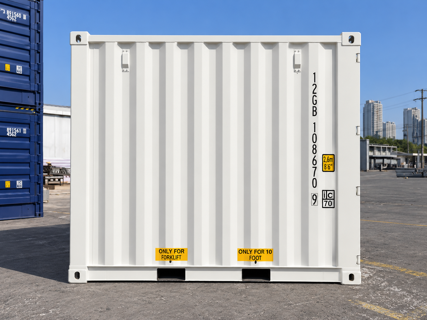 conteneur de stockage 10 pieds dry blanc 05 arriere conteneur de stockage 10 pieds dry blanc 05 arriere