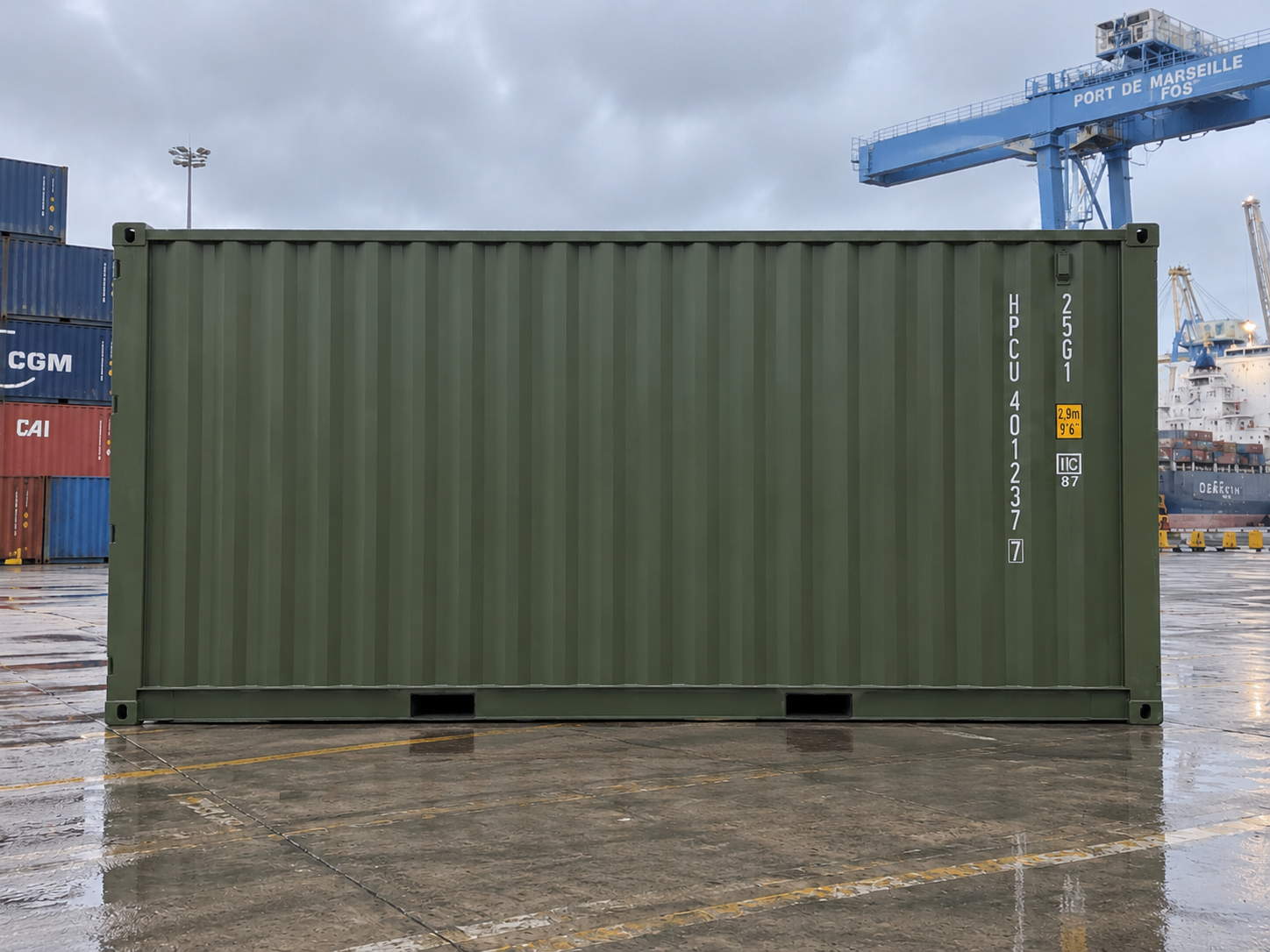 conteneur de stockage 20 pieds high cube vert 04 profil conteneur de stockage 20 pieds high cube vert 04 profil
