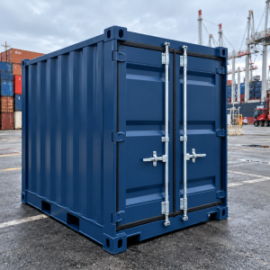 conteneur de stockage 8 pieds dry bleu 01 trois quarts