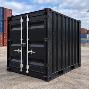conteneur de stockage 8 pieds dry noir 01 trois quarts