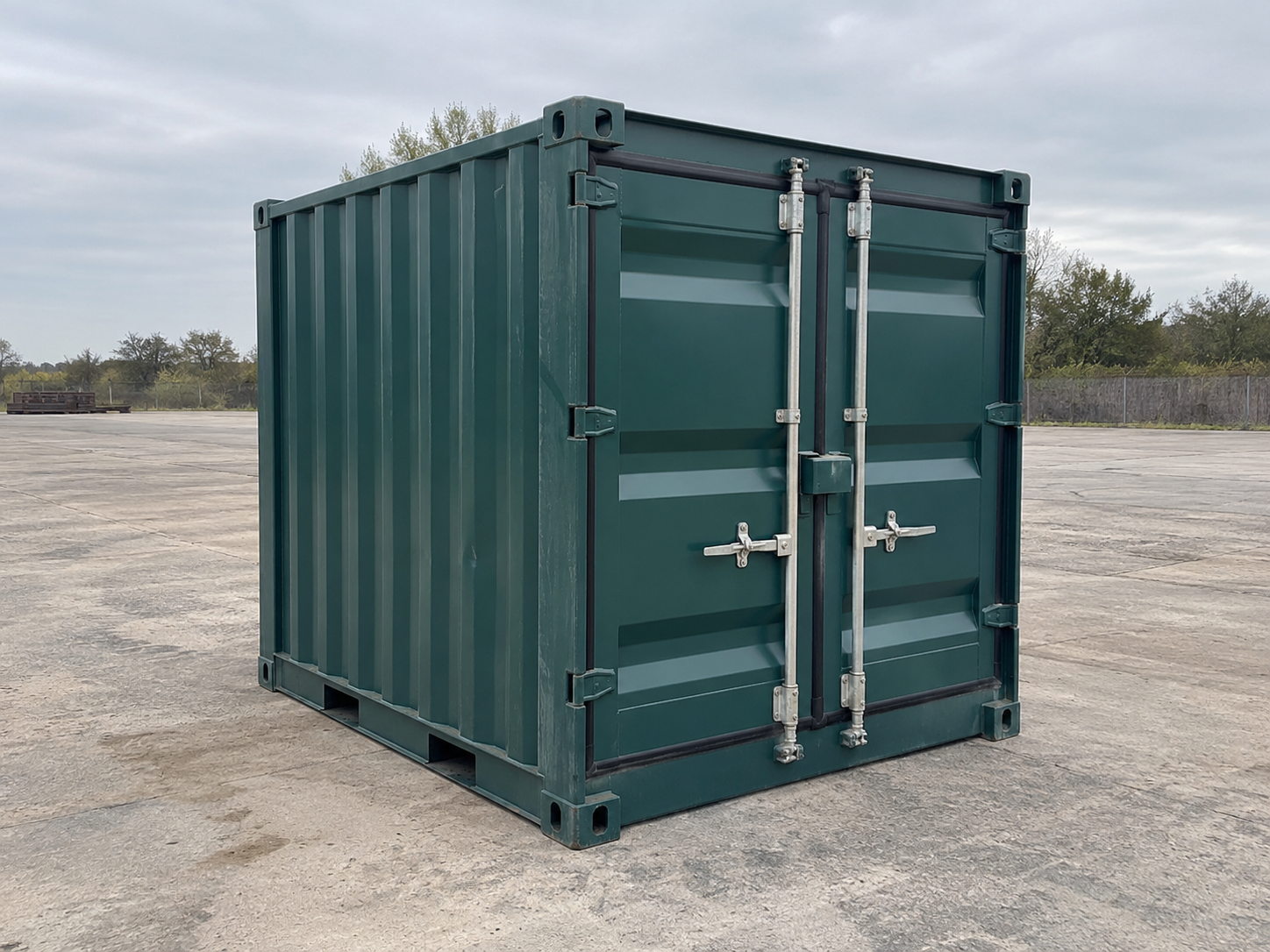 conteneur de stockage 8 pieds dry vert 01 trois quarts conteneur de stockage 8 pieds dry vert 01 trois quarts