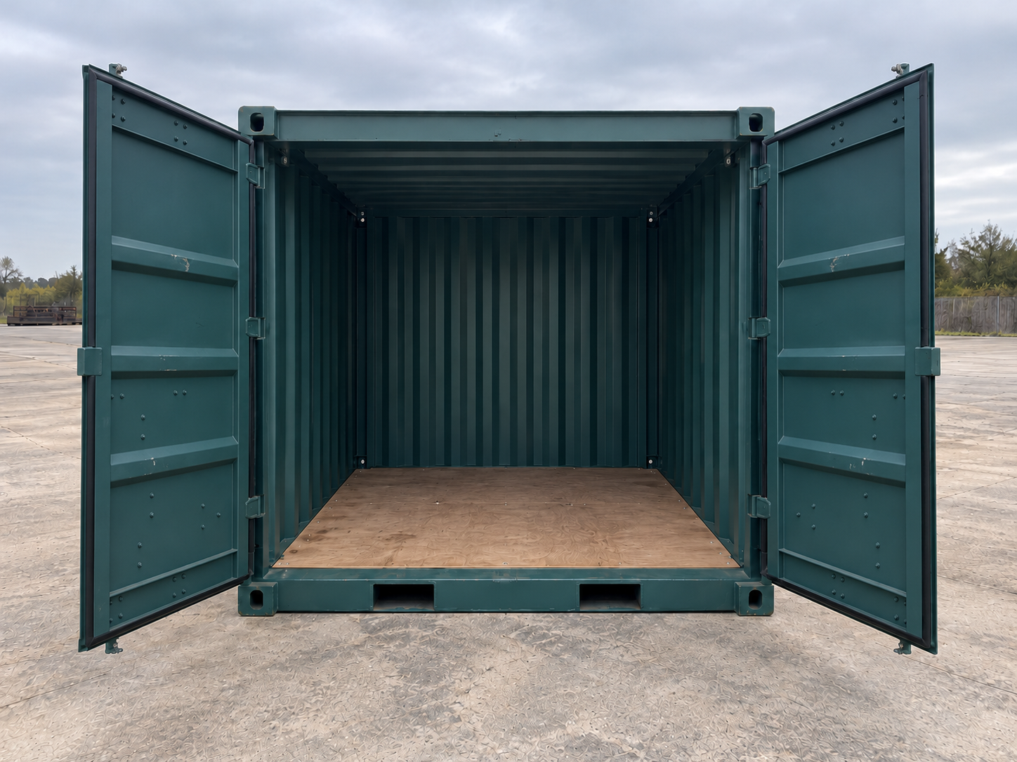 conteneur de stockage 8 pieds dry vert 02 portes ouvertes conteneur de stockage 8 pieds dry vert 02 portes ouvertes