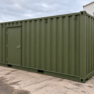 conteneur de stockage amenage bar vert 04 trois quarts ferme
